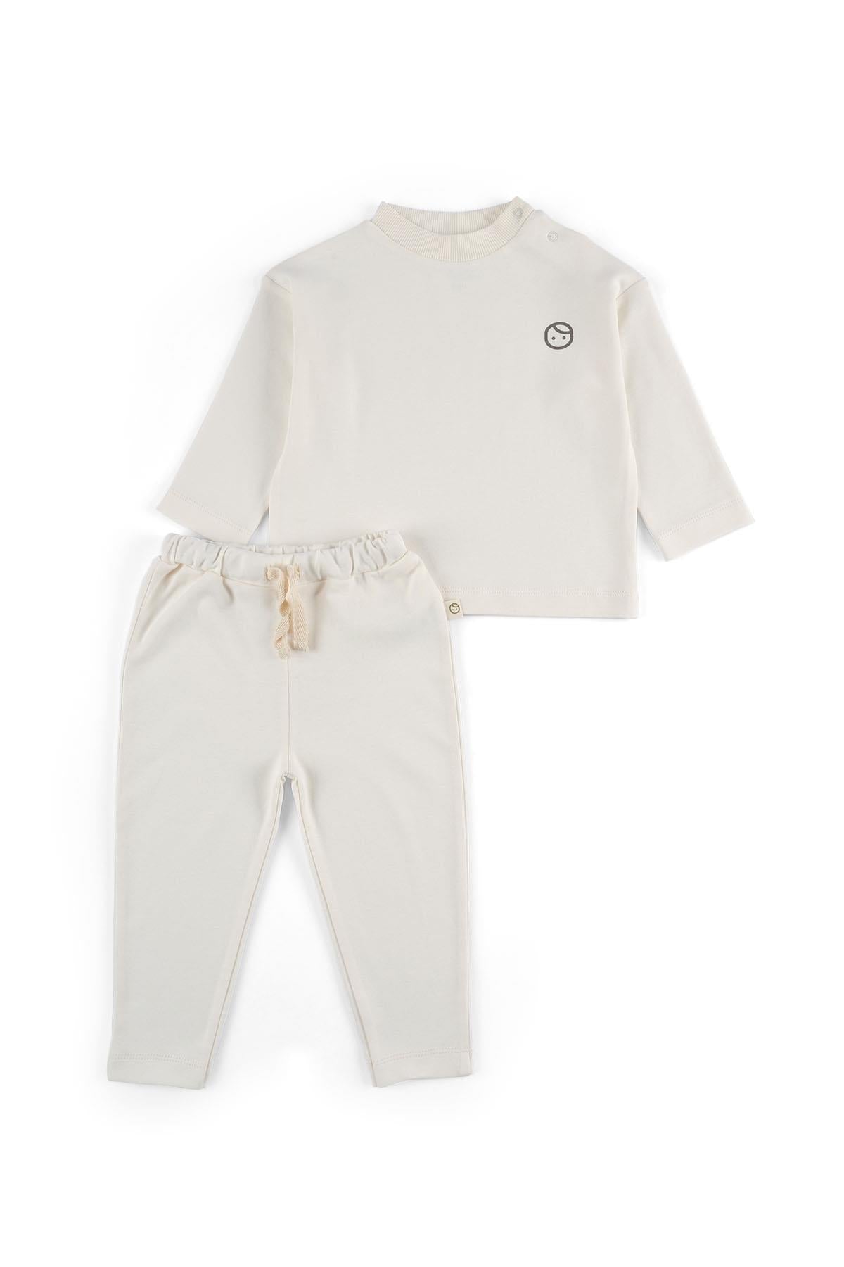 Organic Cotton Baby Pajama Set - White