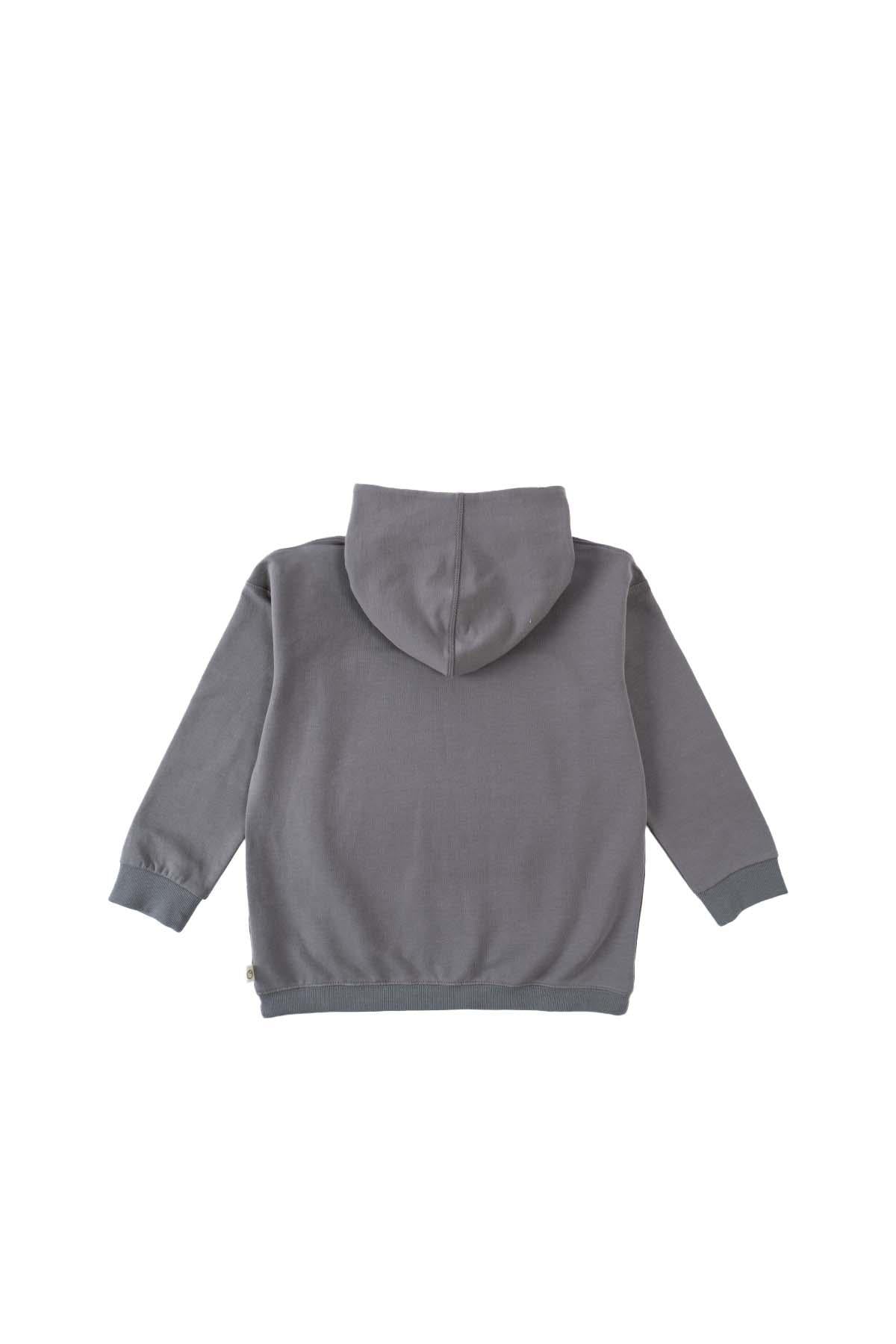 Organic Cotton Hooded Sweatshirt with Pocket - Grey | Soft