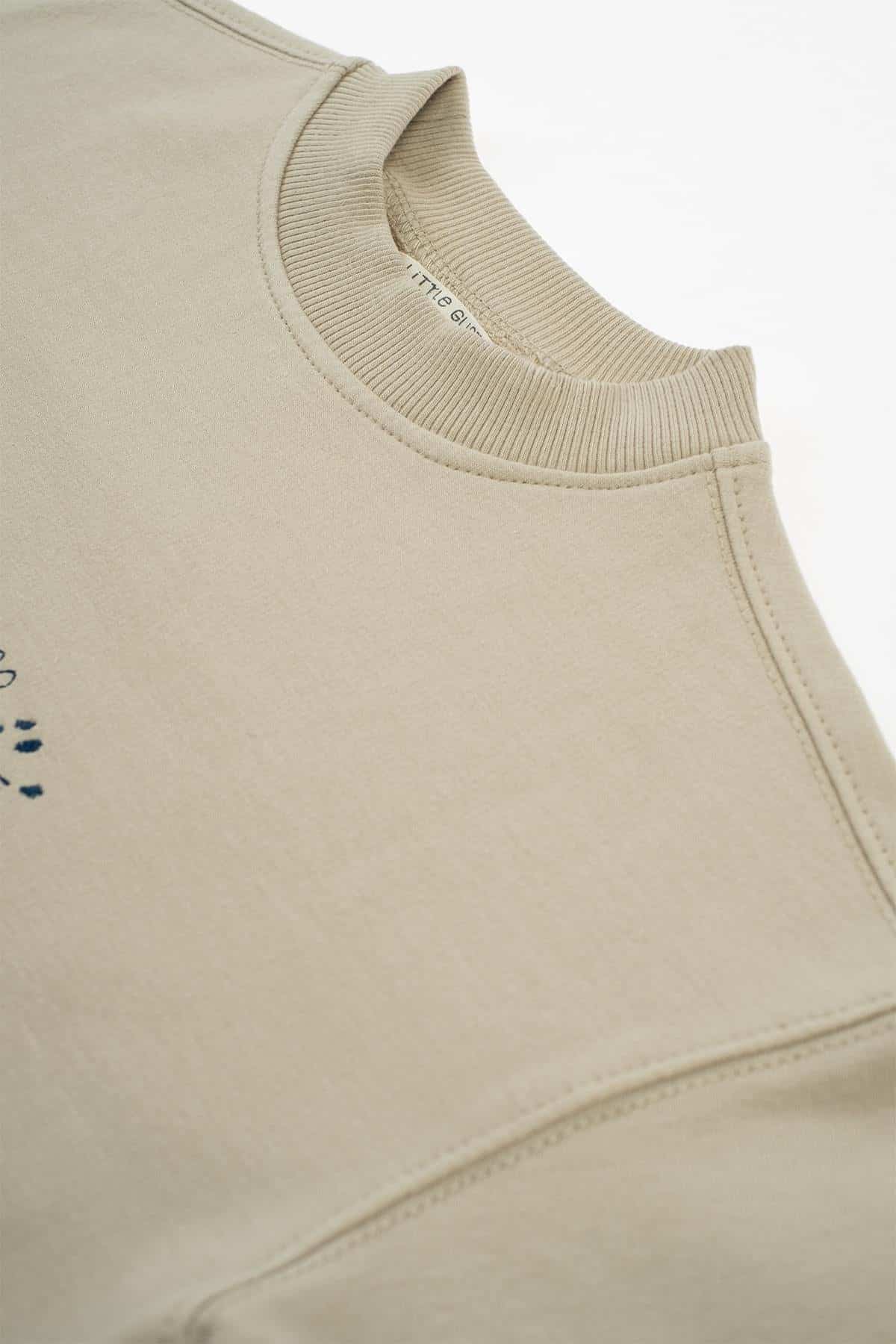 Beige Organic Cotton Sweatshirt - Soft, Cozy & Sustainable