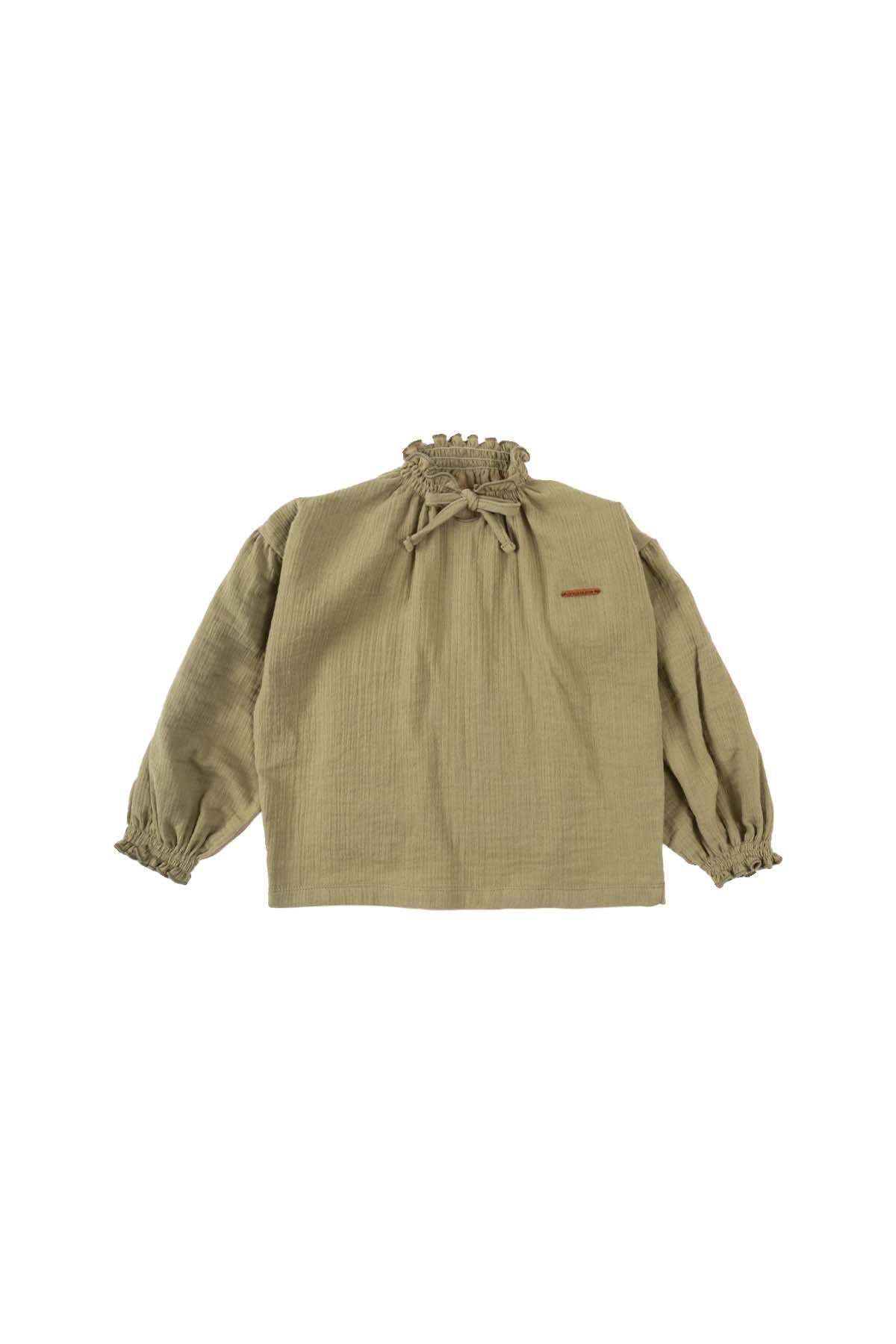 Organic Cotton Oversized Muslin Shirt in Khaki | Lightweight and Breathable