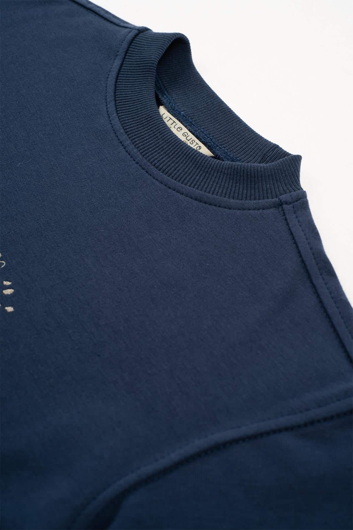 Navy Blue Organic Cotton Sweatshirt for Kids - Soft & Comfortable