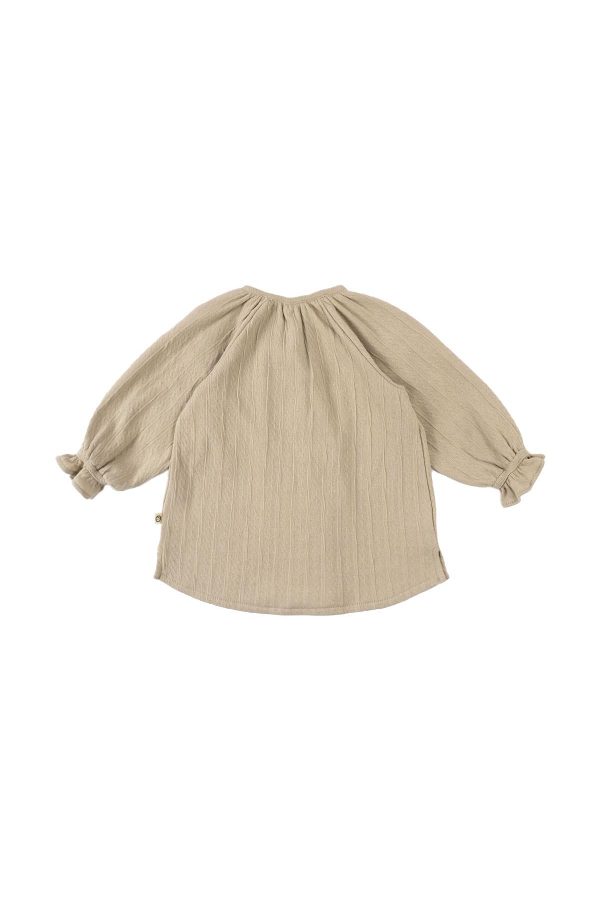 Organic Cotton Muslin Shirt for Kids in Beige - Soft and Comfortable