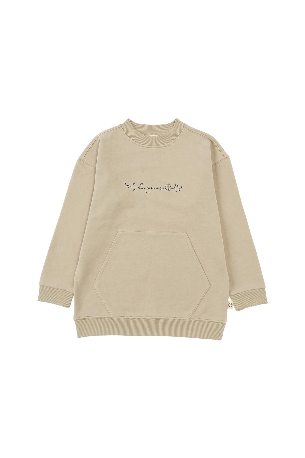 Beige Organic Cotton Sweatshirt - Soft, Cozy & Sustainable