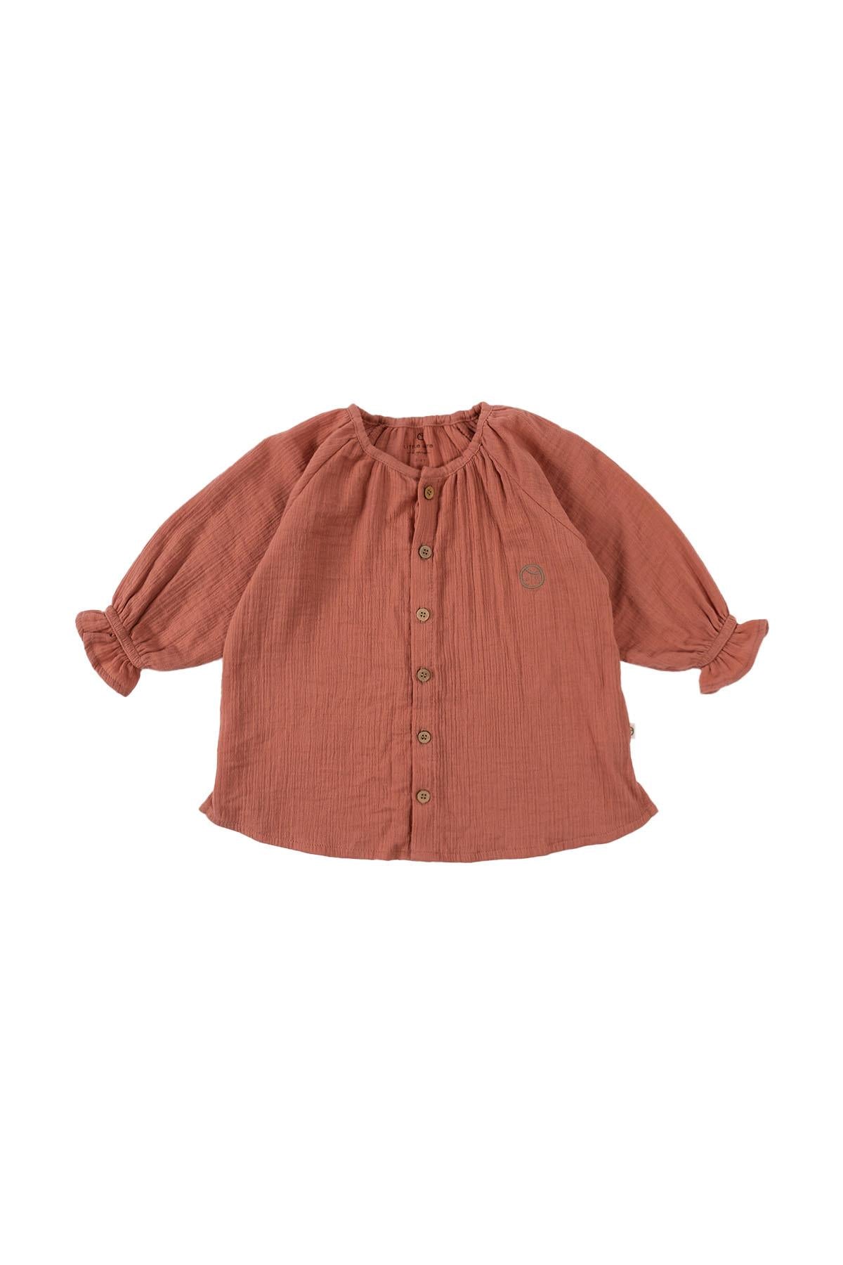 Organic Cotton Muslin Shirt - Pink