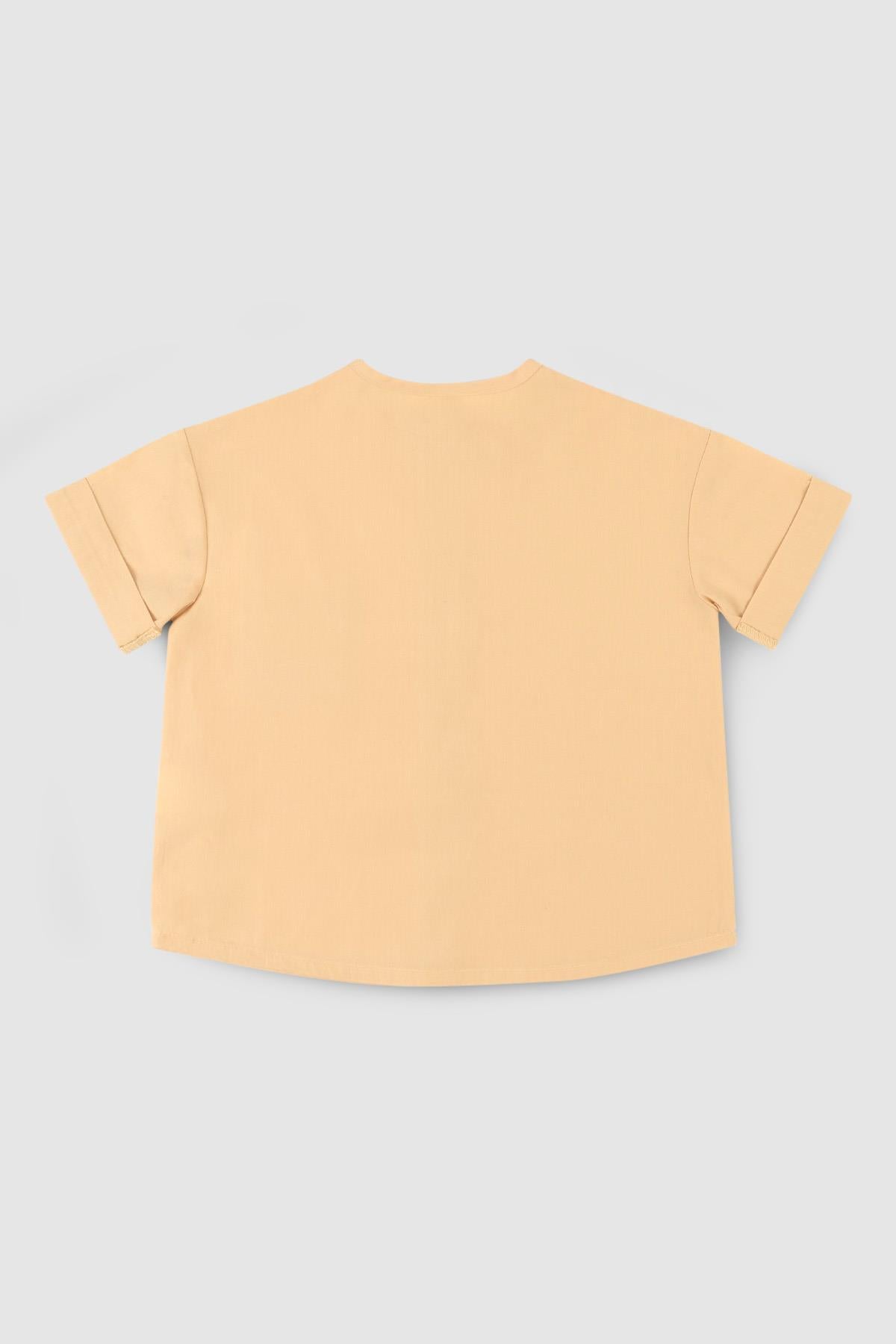 Yellow Organic Cotton Short Sleeve Shirt - Soft & Eco-Friendly