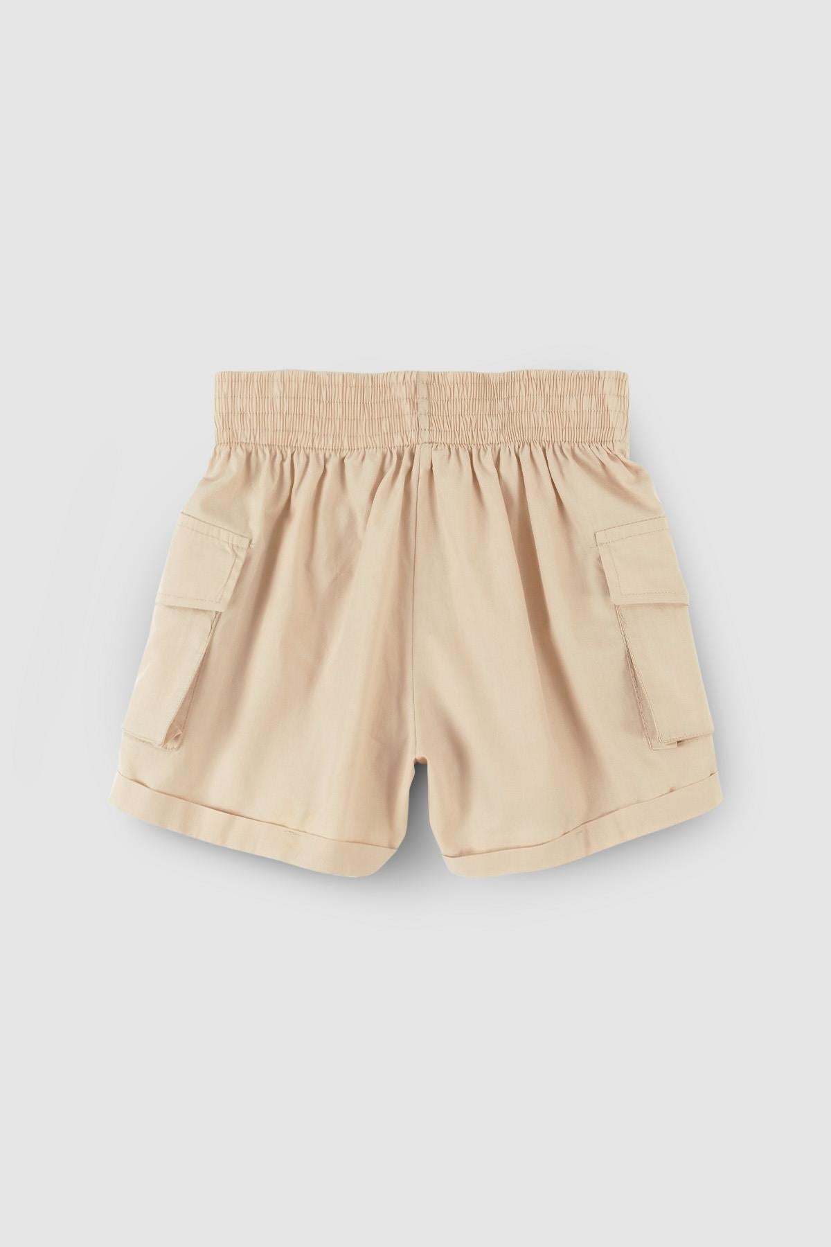 Organic Cotton Cargo Shorts - Beige Kids | Soft and Durable