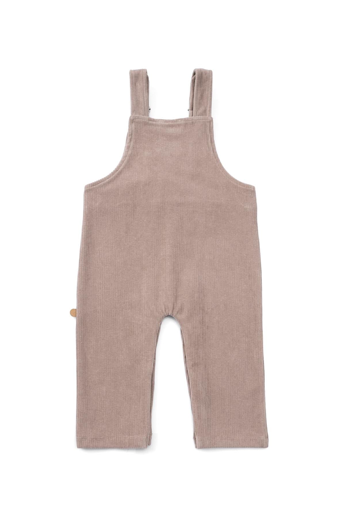 Brown Velvet Overall for Babies | Luxurious Comfort and Style