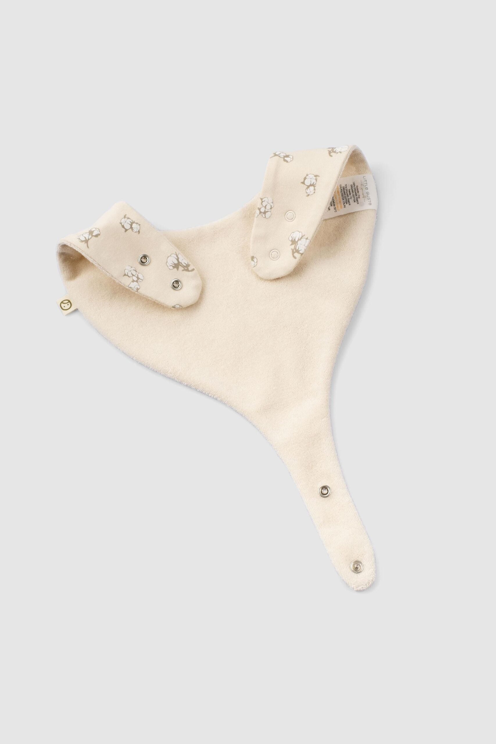 Liquid Proof Organic Cotton Dummy Bib - Beige with Print 