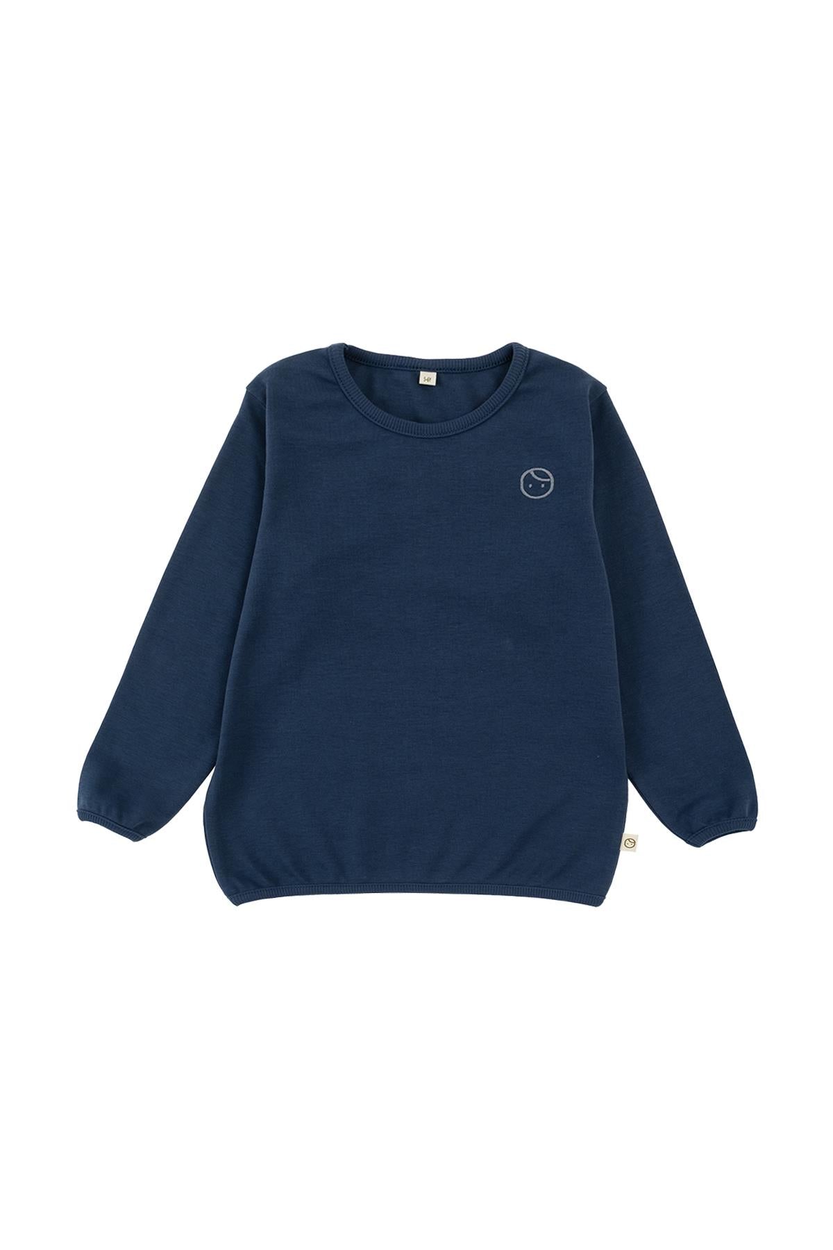 Navy Blue Organic Cotton Sweatshirt for Kids - Soft & Eco-Friendly