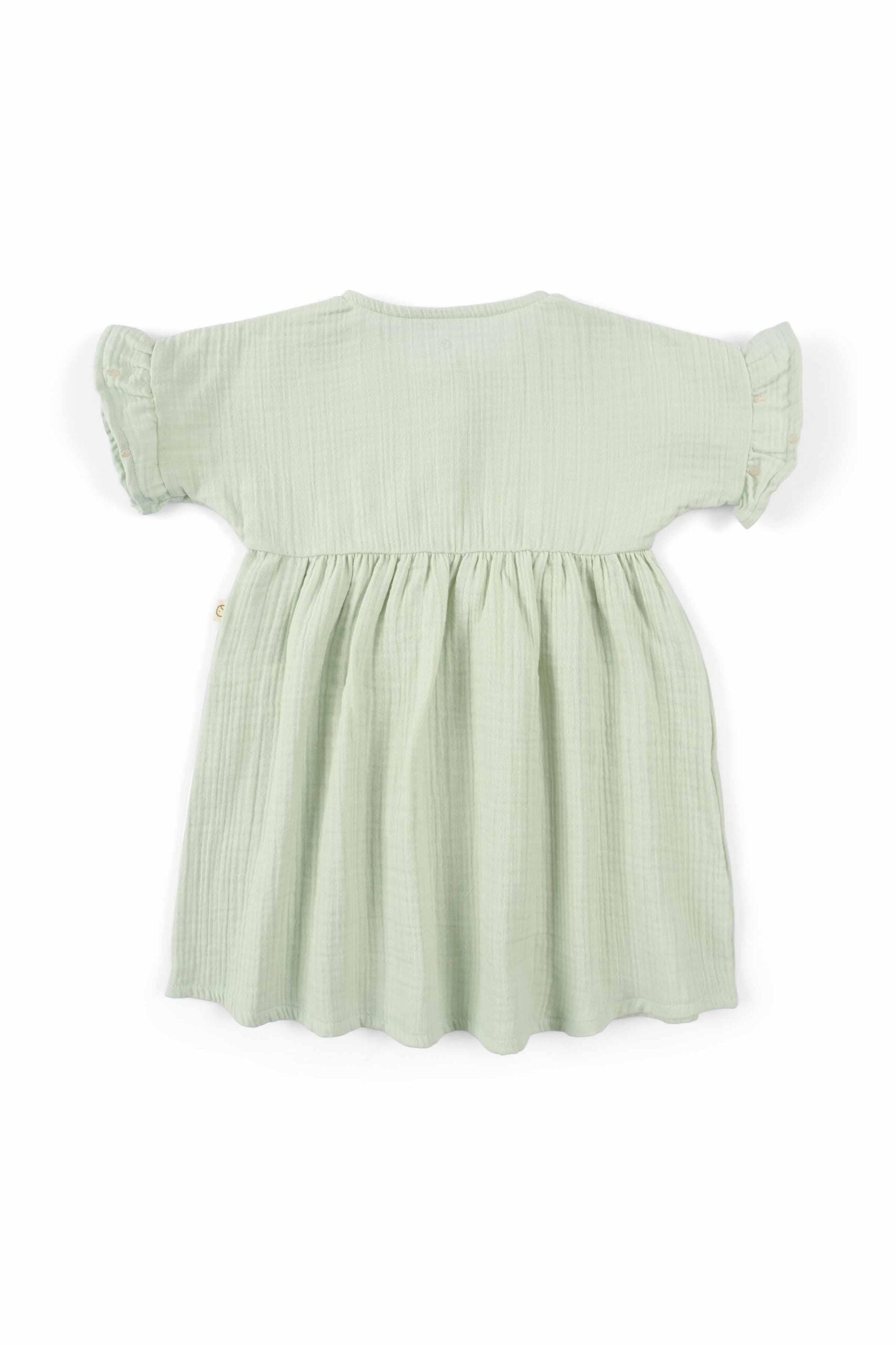 Organic Cotton Muslin Dress in Green - Lightweight and Stylish