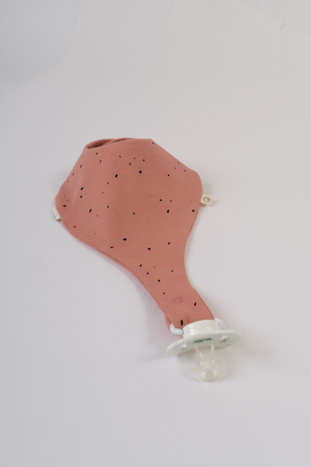 Liquid Proof Organic Cotton Dummy Bib - Cosmos Pink