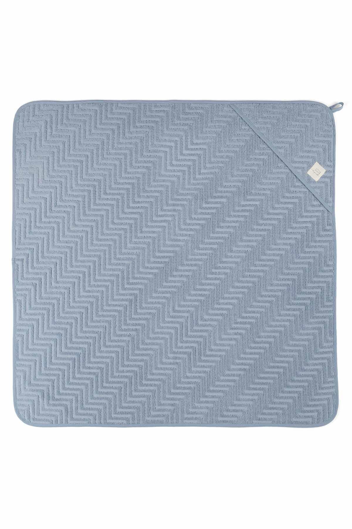 Organic Cotton Baby Towel and Pouch Set - Blue