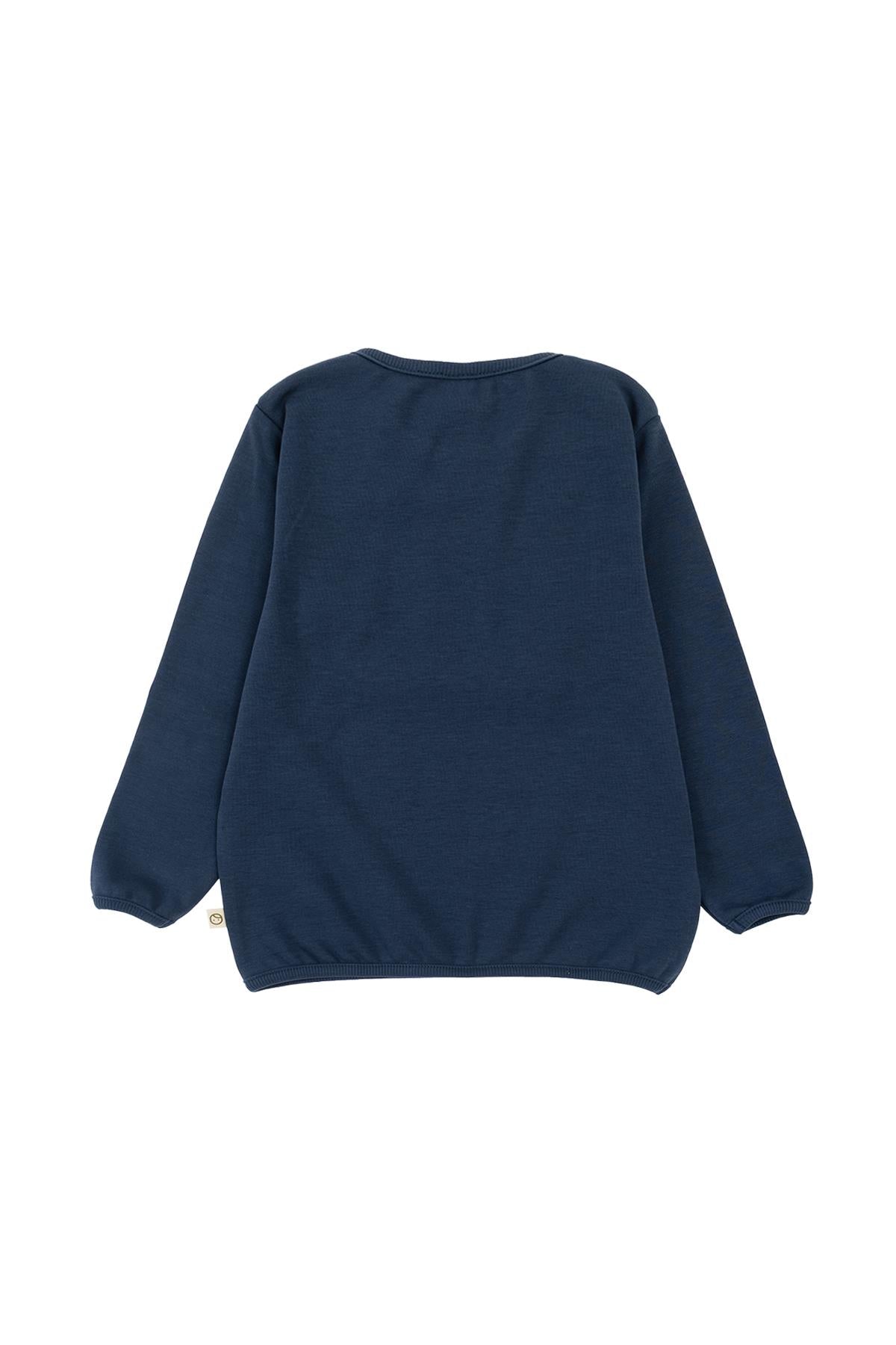 Navy Blue Organic Cotton Sweatshirt for Kids - Soft & Eco-Friendly