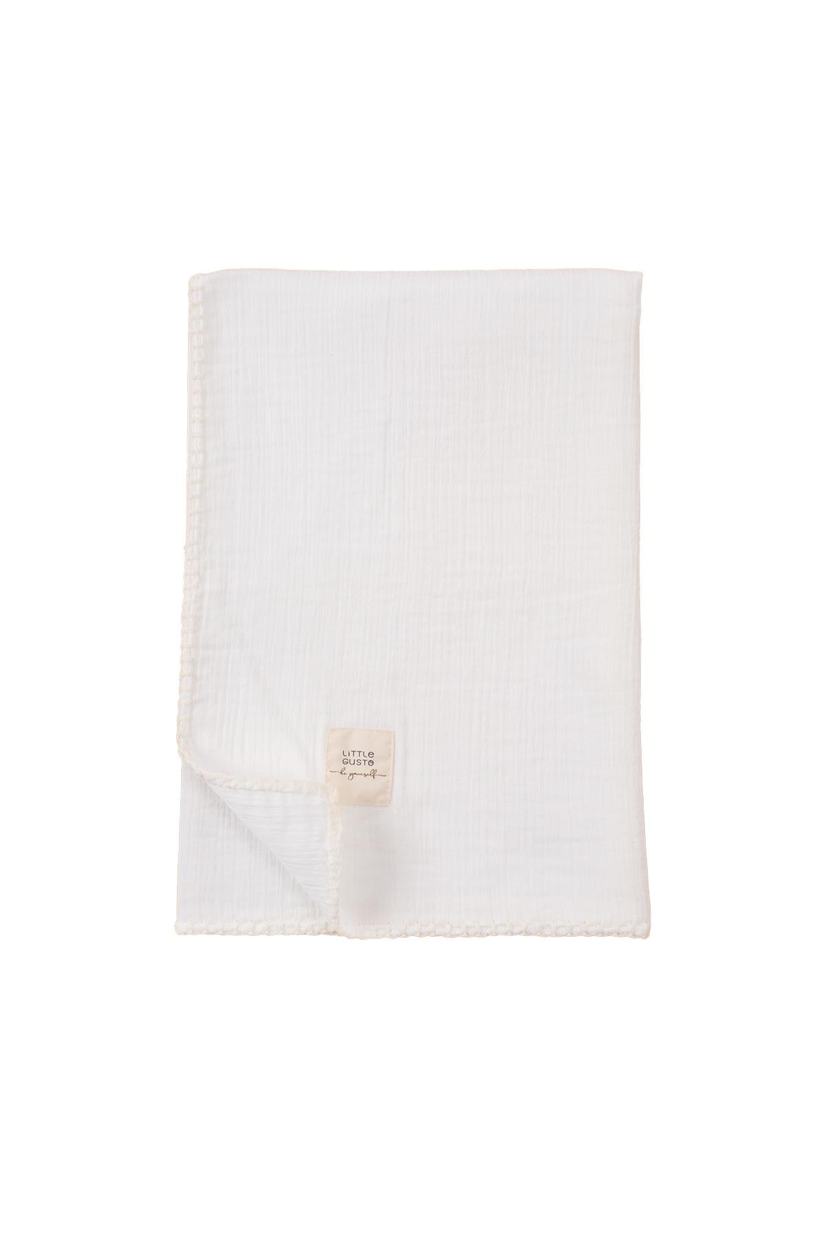 Organic Cotton Muslin Swaddle - White | Soft & Breathable Baby Blanket