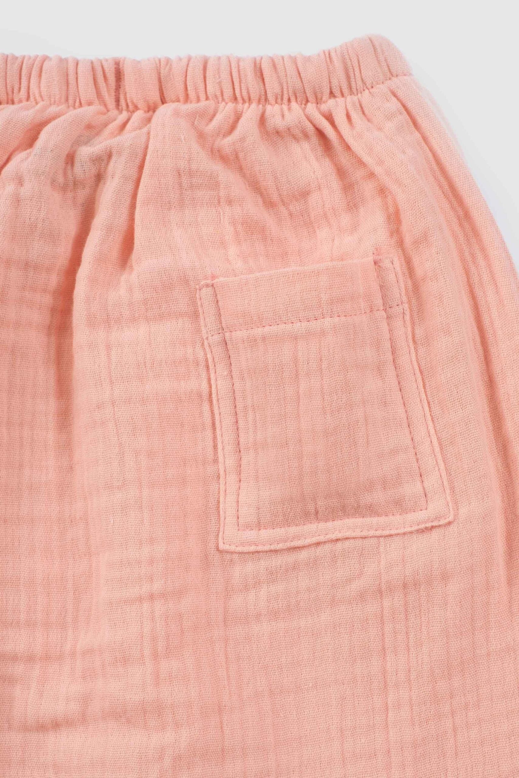 Organic Cotton Muslin Trousers in Pink | Breathable Children's Wear