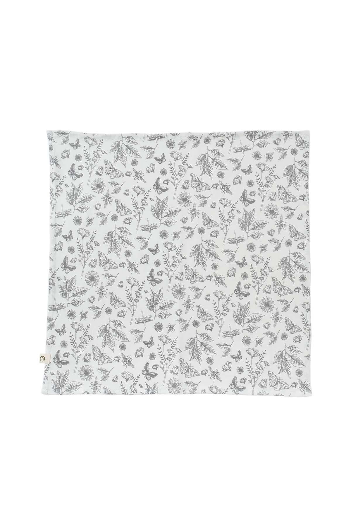 Organic Cotton Scarf Bandana for Kids in White with Print 