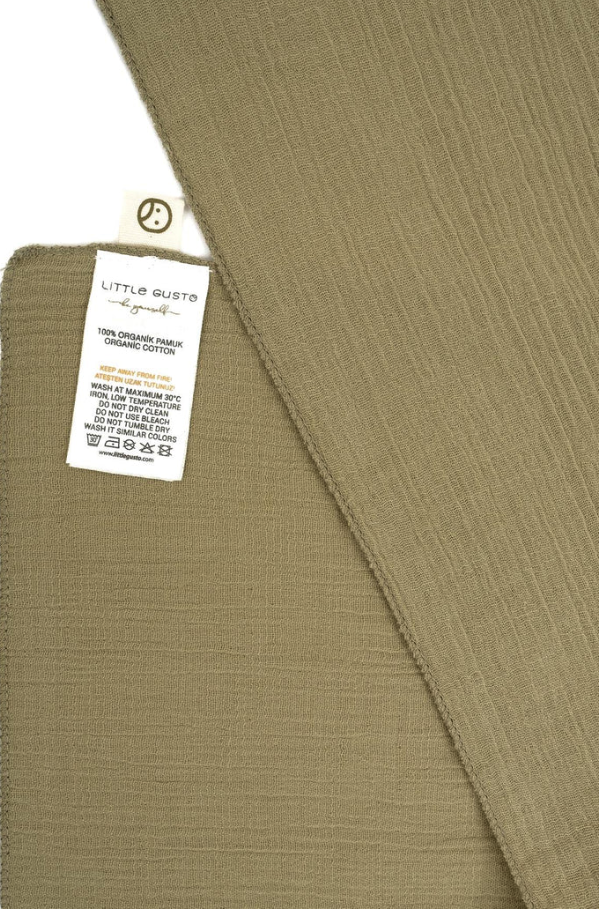 Organic Cotton Muslin Burp Cloth in Khaki - Soft & Absorbent