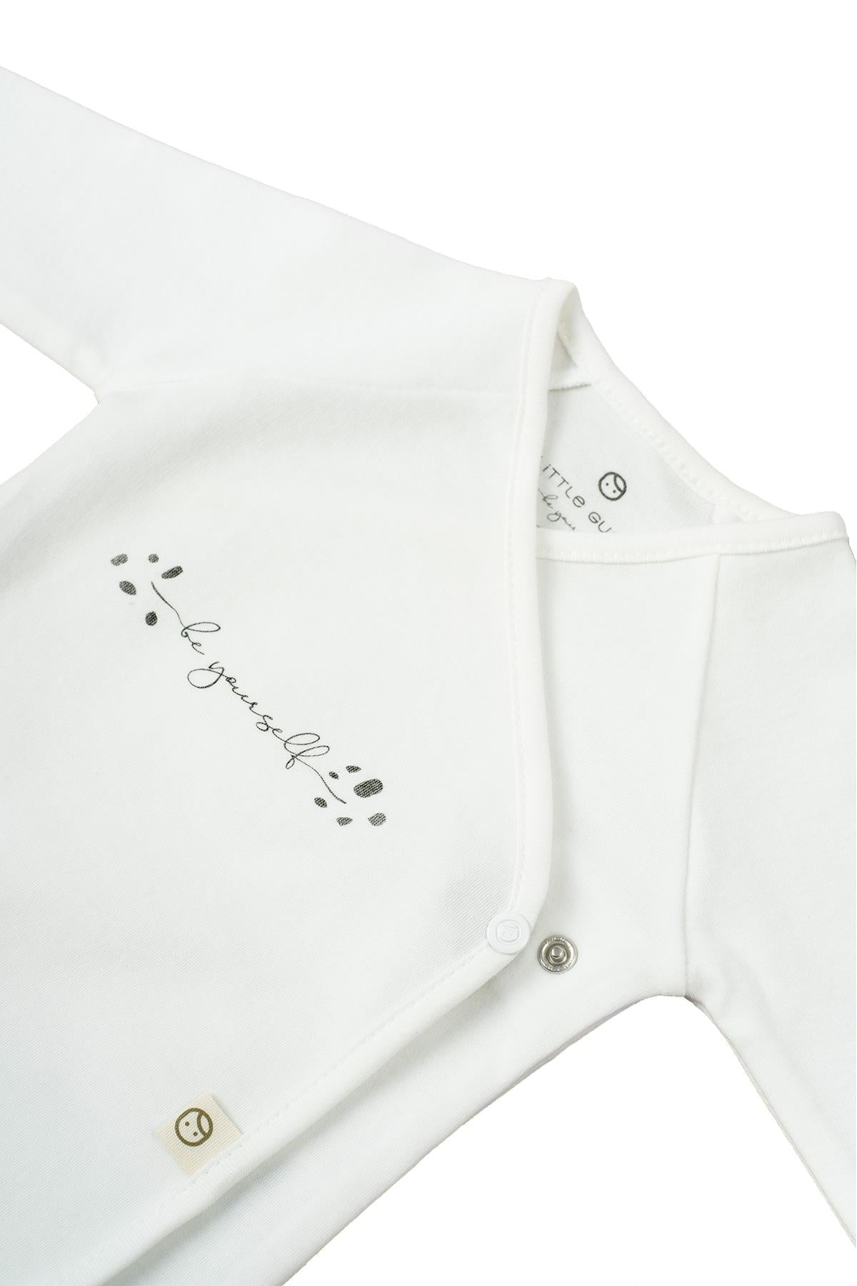 Organic Cotton Jacket Kimono-Style Bodysuit - White | Soft and Gentle Baby Wear