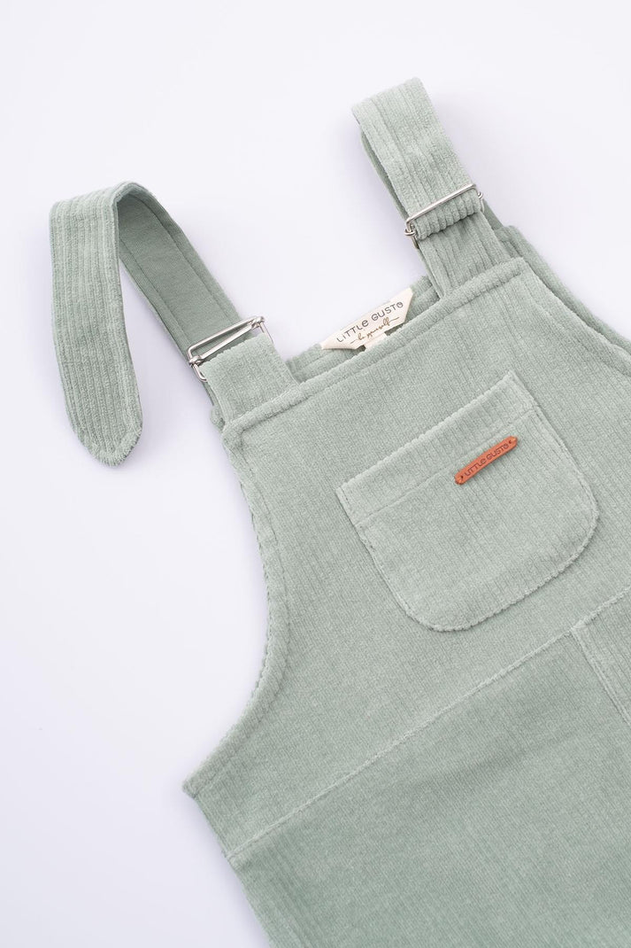 Green Velvet Overall Dress for Babies | Soft Elegance