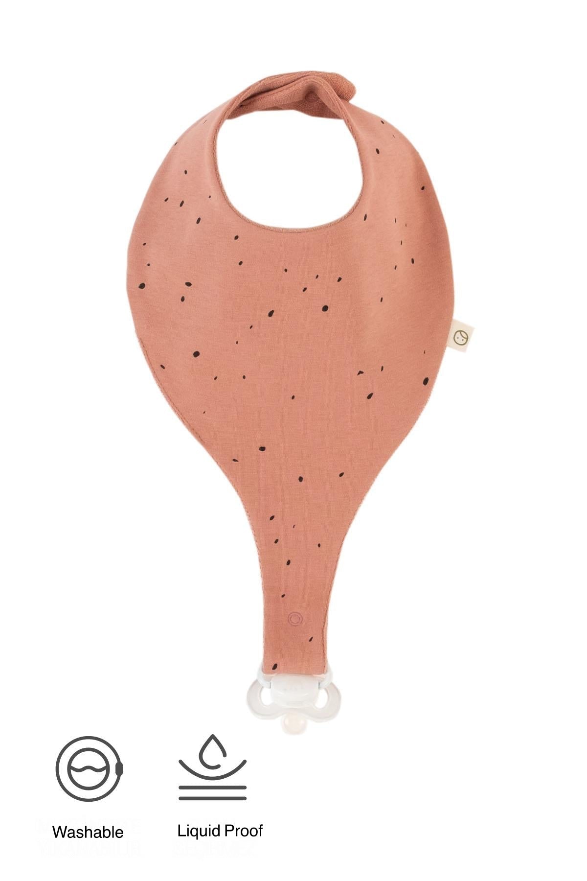 Liquid Proof Organic Cotton Dummy Bib - Cosmos Pink