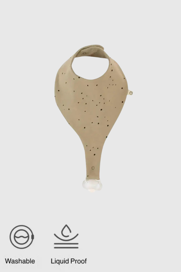 Liquid Proof Organic Cotton Dummy Bib - Cosmos Khaki