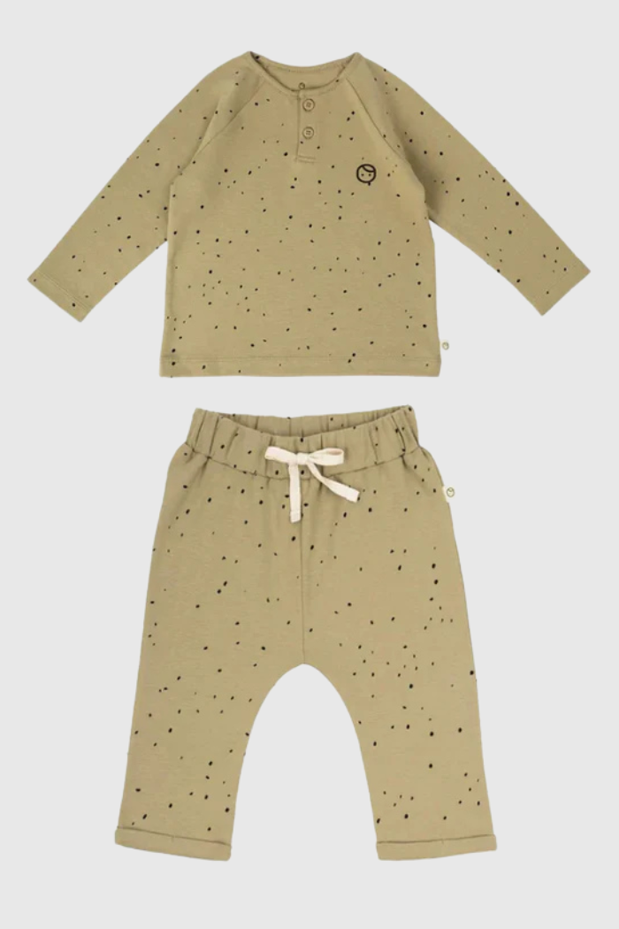 Organic Cotton Pyjama Set - Cosmos Khaki