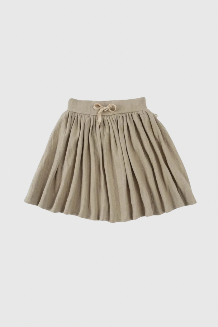 Organic Cotton Mini Skirt - Beige