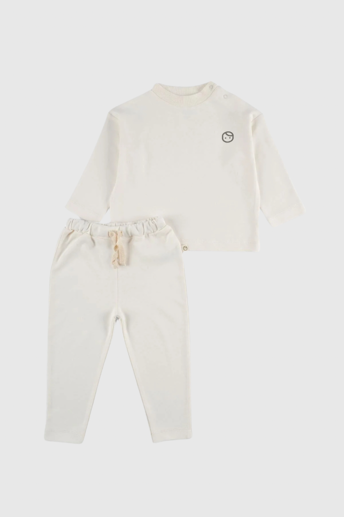 Organic Cotton Baby Pyjama Set - White