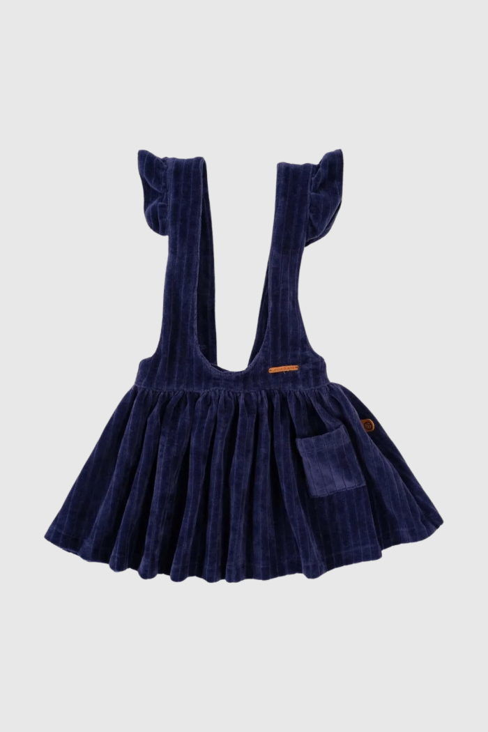 Velvet Gilet Dress - Navy Blue