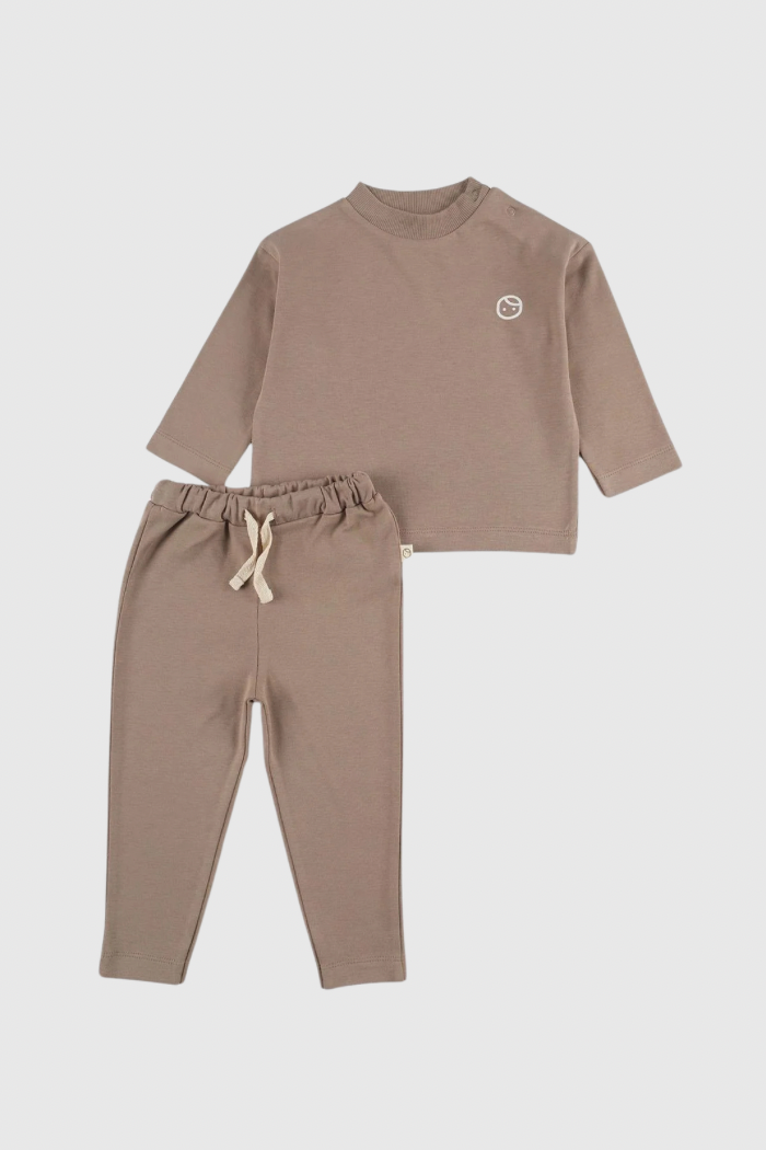 Organic Cotton Pyjama Set - Brown