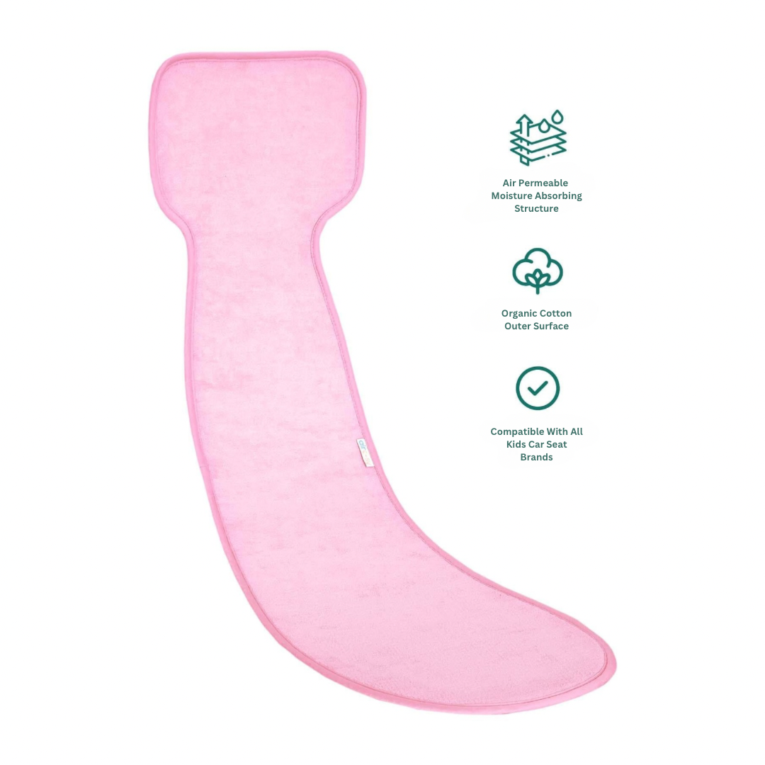 Organic Cotton Pink Kids Car Seat Cushion ( 3-6 Years )