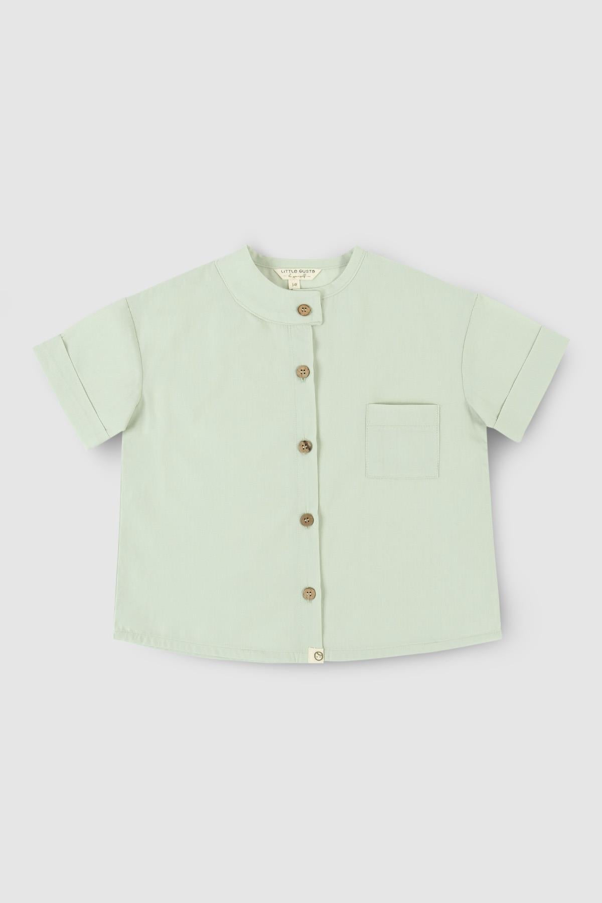 Organic Cotton Short Sleeve Shirt for Kids - Green & Comfortable