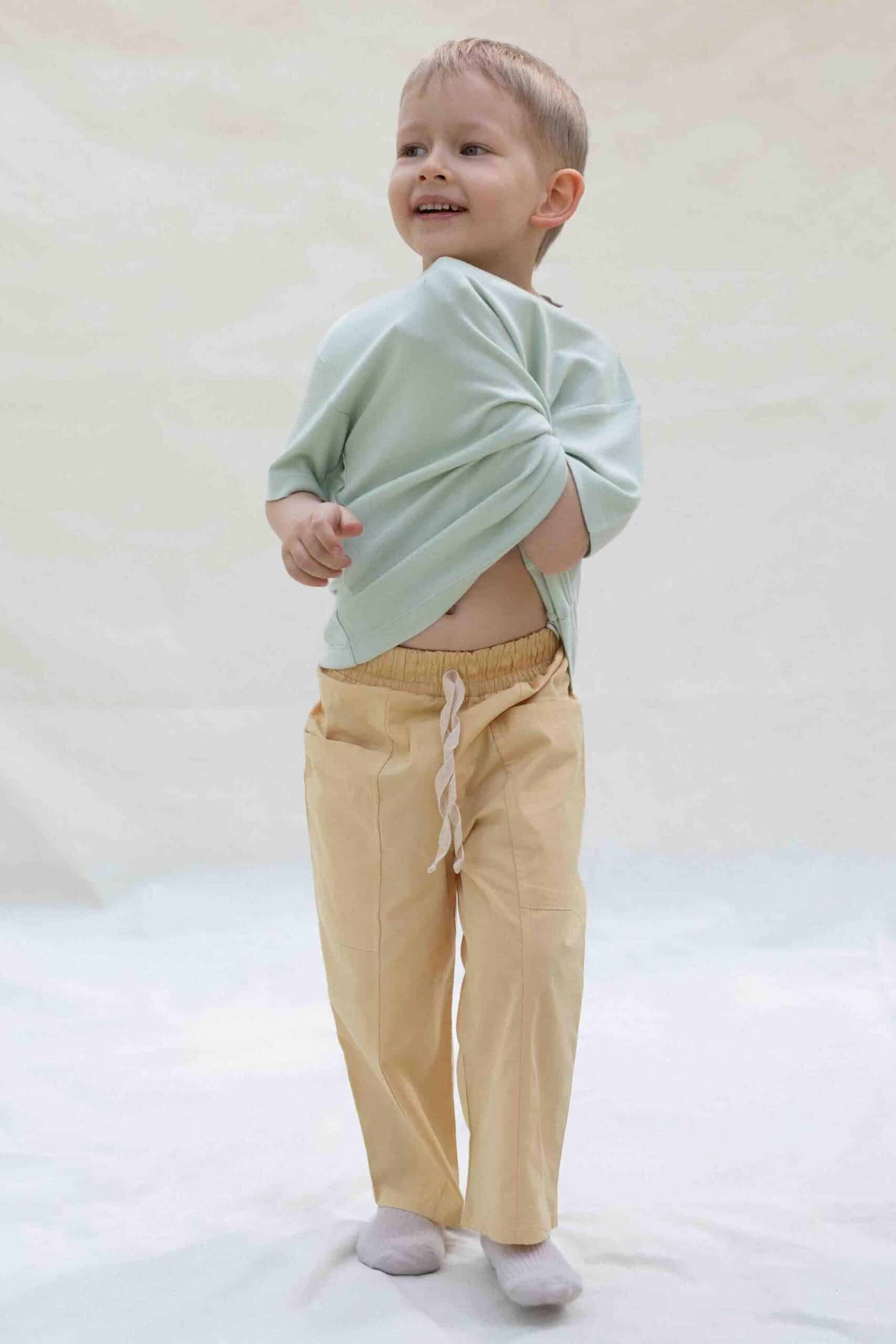 Organic Cotton Pants for Kids in Yellow | Bright and Comfortable