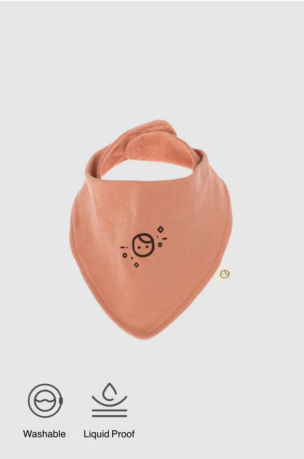 Liquid Proof Organic Cotton Scarf Bib with Gusto Pattern - Pink | Soft & Absorbent