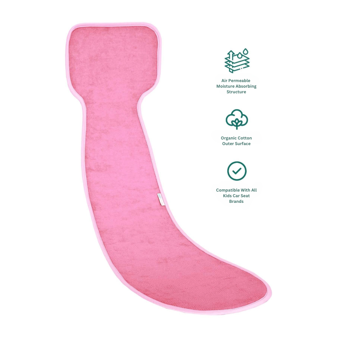 Organic Cotton Dark Pink Kids Car Seat Cushion ( 3-6 Years )