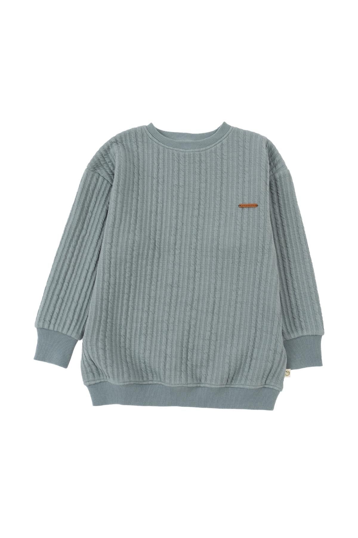 Organic Cotton Oversized Sweatshirt for Kids in Light Blue | Comfort and Style