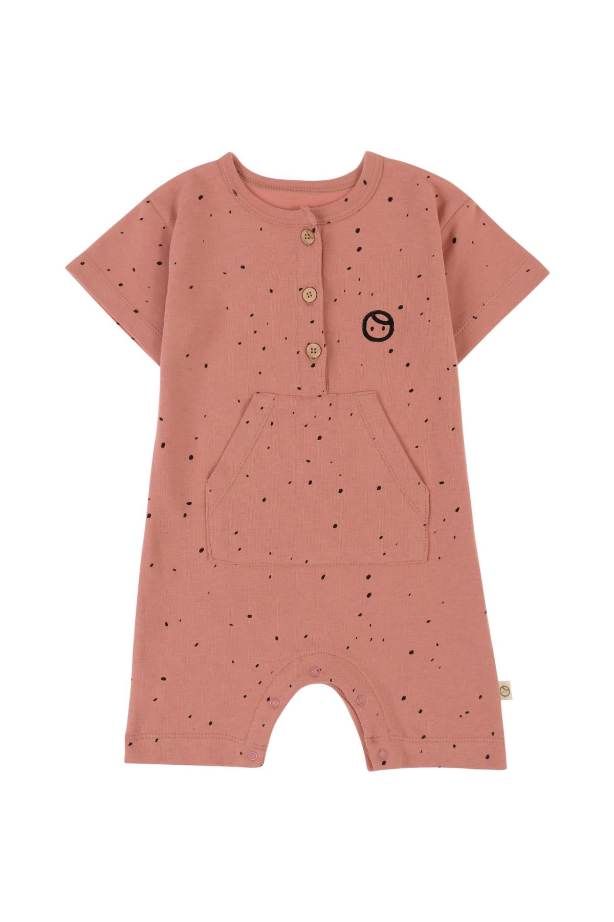 Organic Cotton Romper in Pink Cosmos - Soft, Breathable, and Easy to Wear