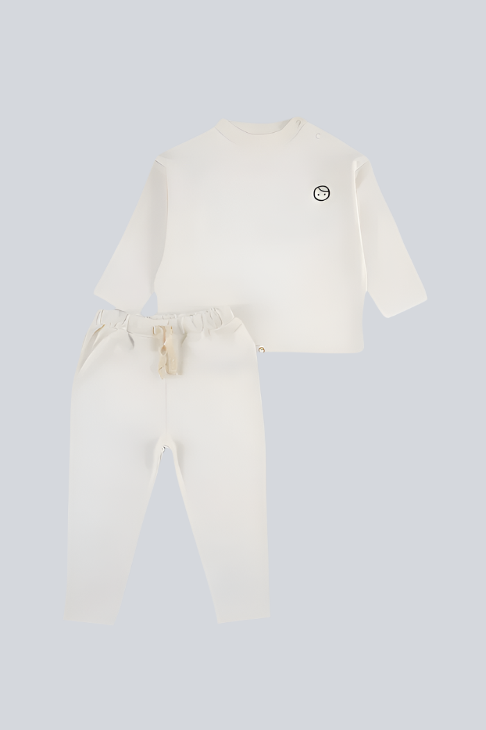 Organic Cotton Baby Pyjama Set - White