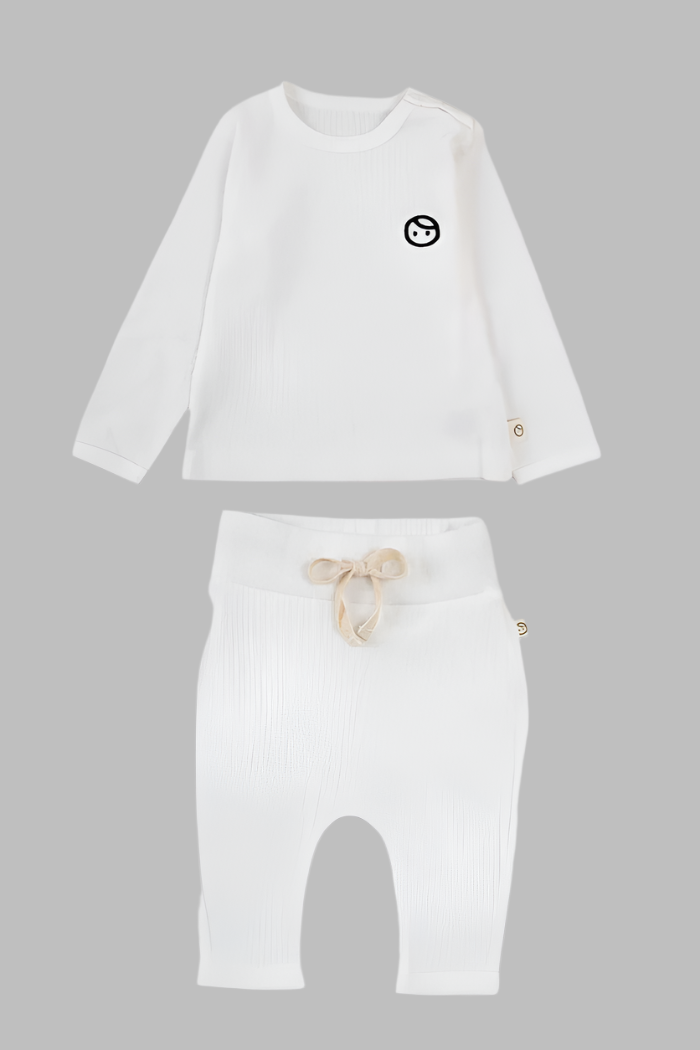 Organic Cotton Baby Set - White | Soft, Breathable & Perfect for All Seasons