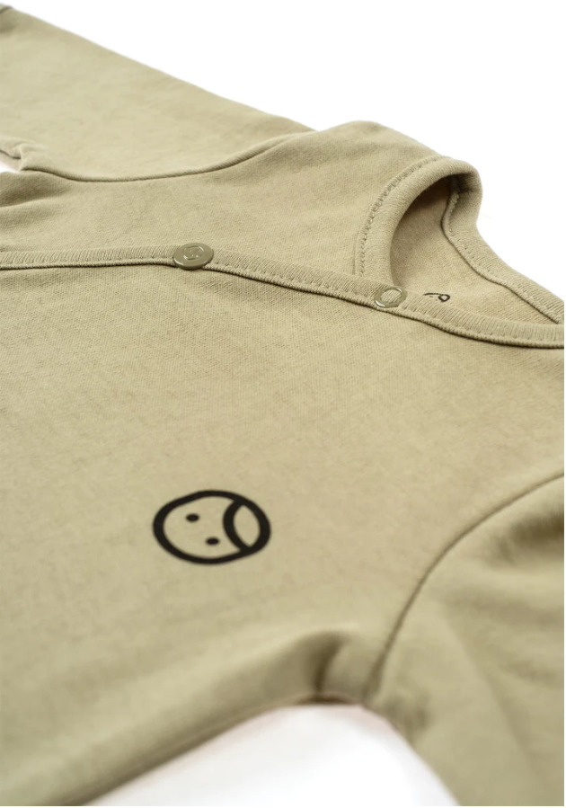 Organic Cotton Footed Onesie - Khaki | Comfortable