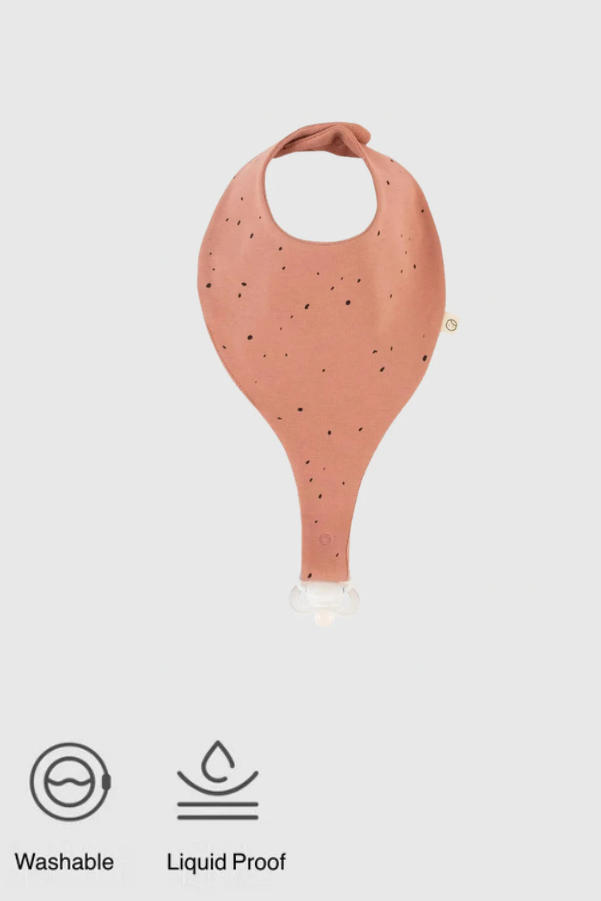 Liquid Proof Organic Cotton Dummy Bib - Cosmos Pink | Soft & Absorbent Baby Bib