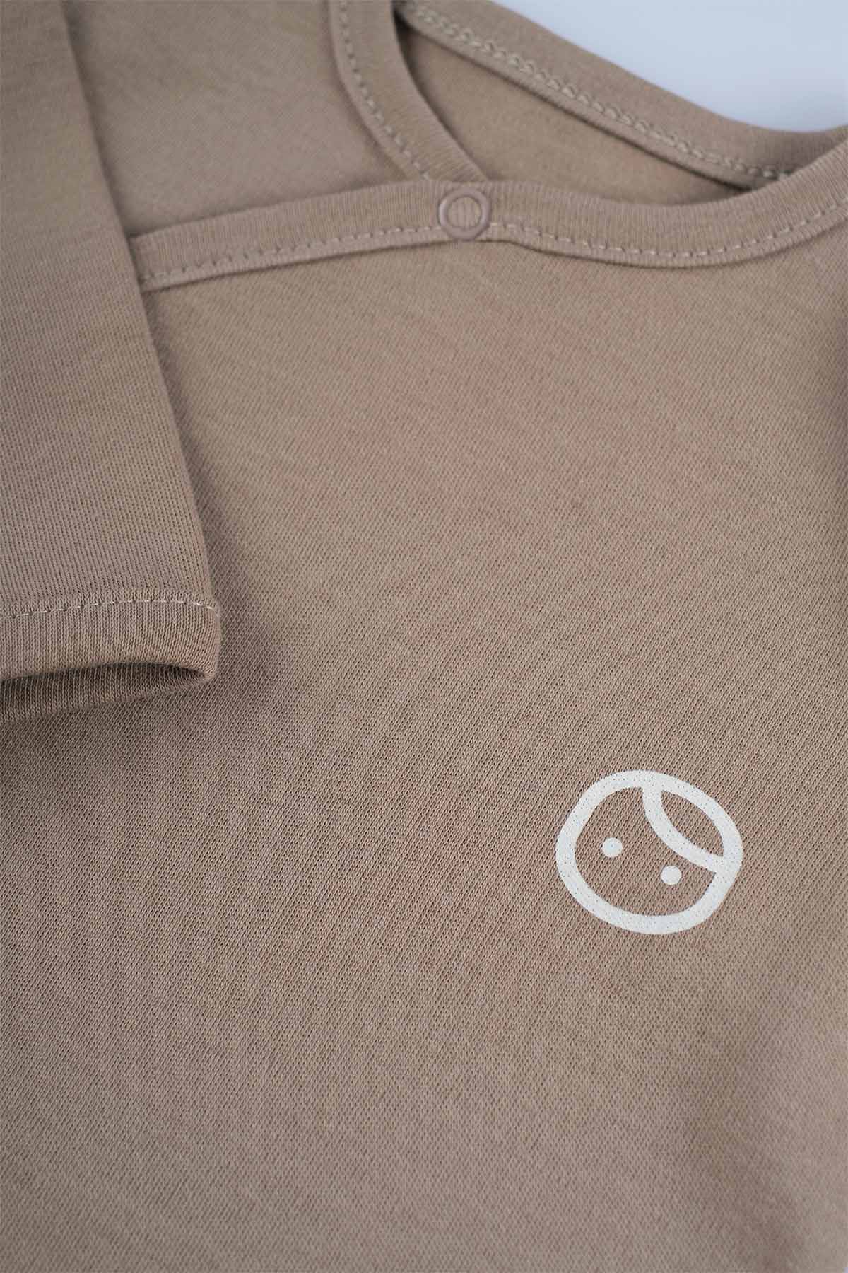 Organic Cotton Footed Onesie - Brown | Soft & Breathable