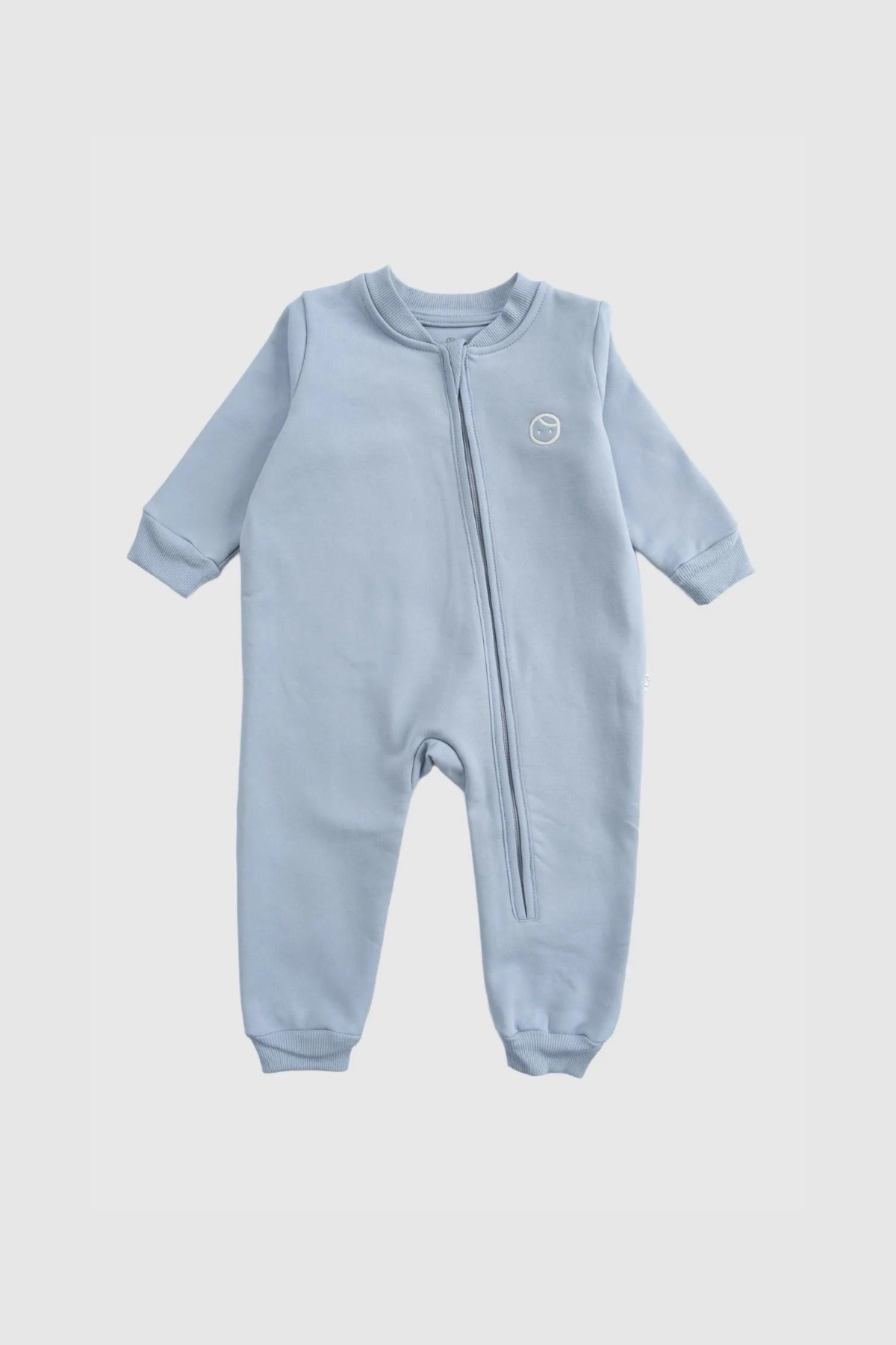 Organic Cotton Zipped Onesie - Blue