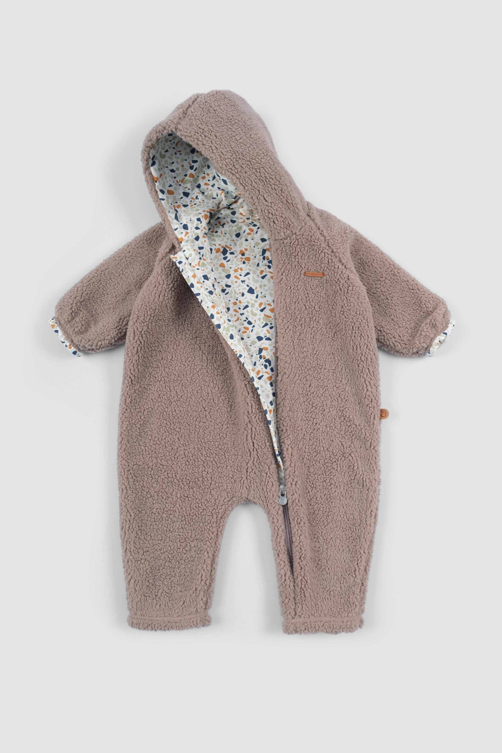 Brown Teddy Onesie with Hoodie - Soft, Warm & Cozy for Babies