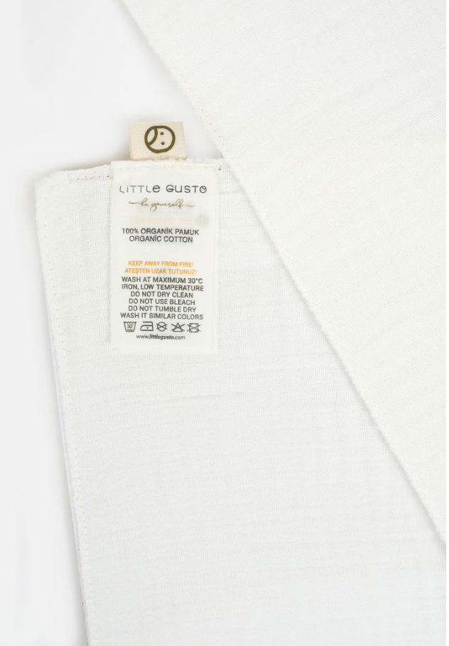 Organic Cotton Muslin Burp Cloth in White - Soft, Absorbent, and Gentle