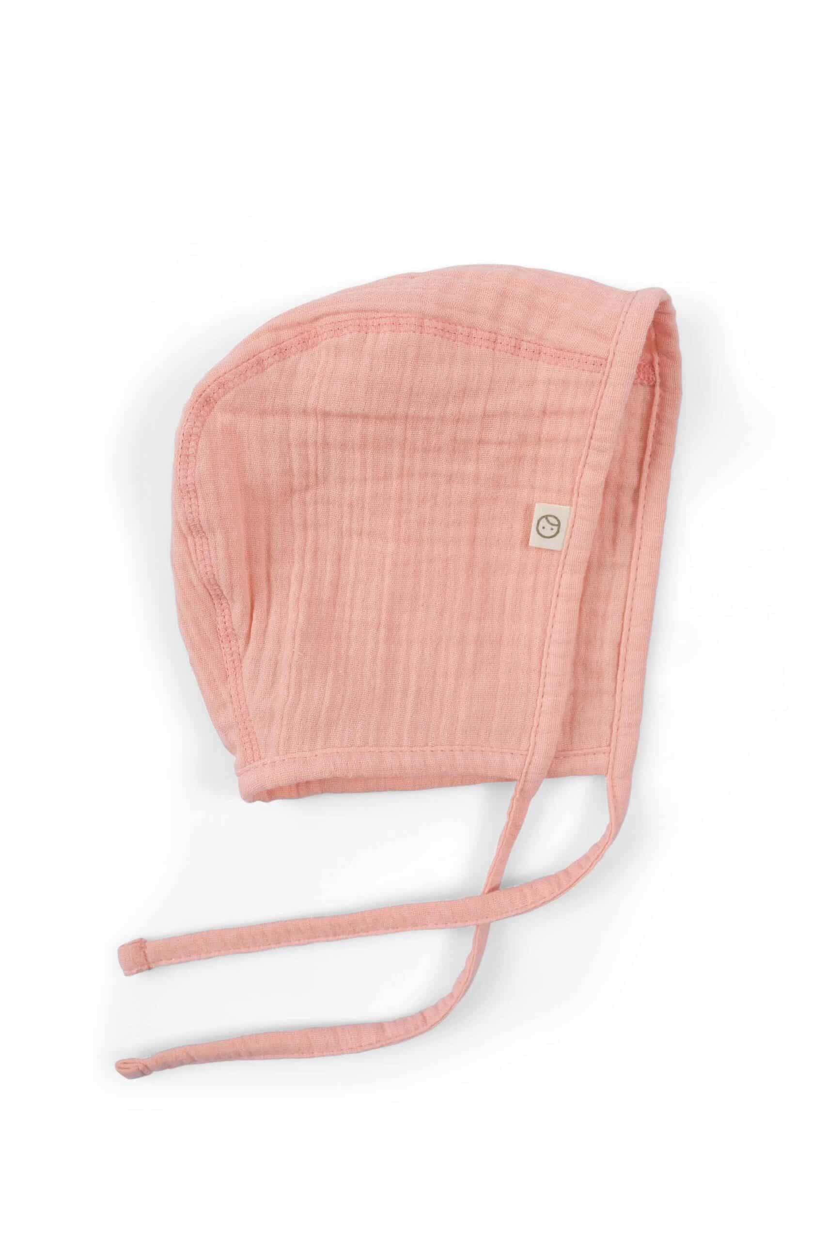 Organic Cotton Muslin British Baby Hat in Pink - Soft and Stylish