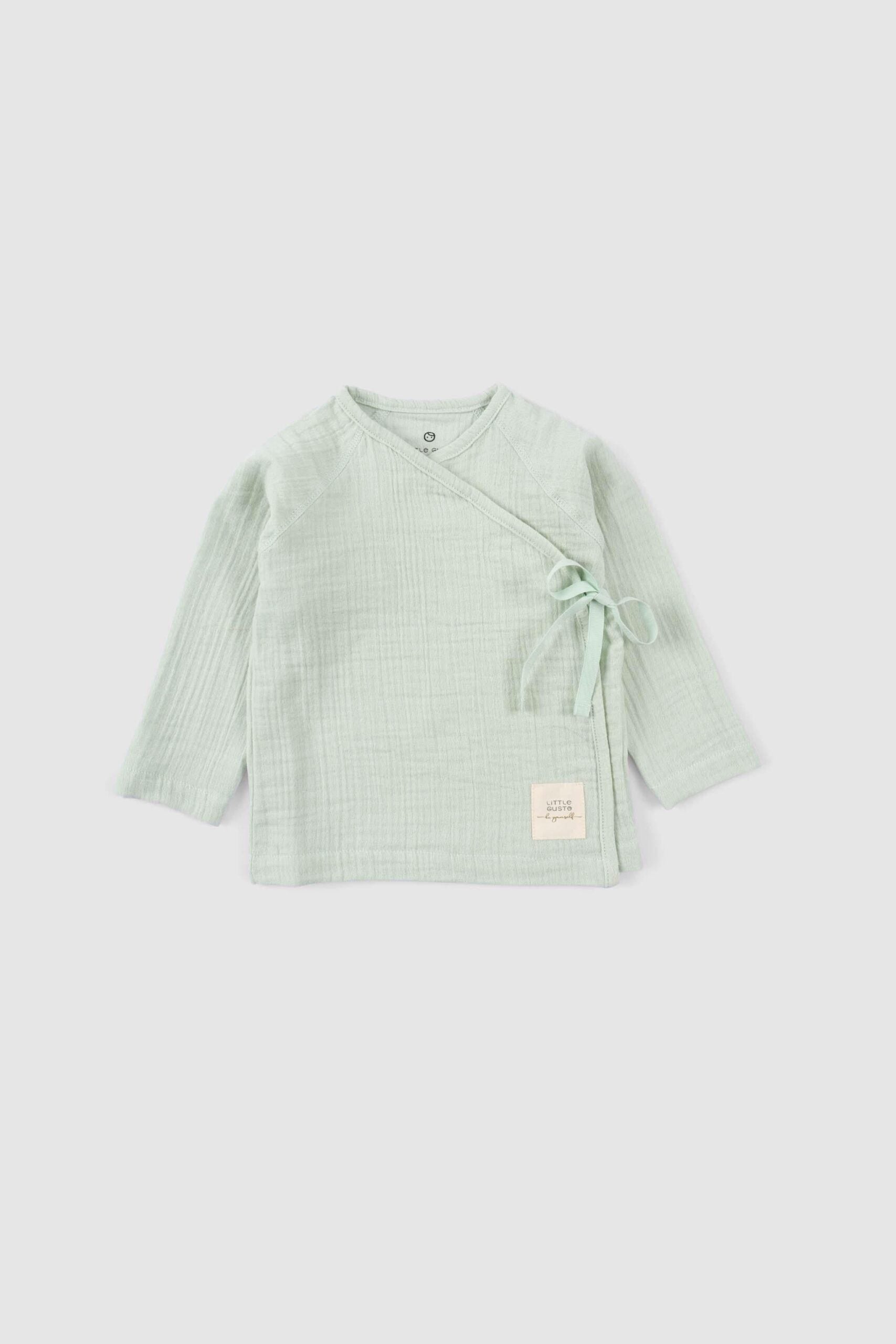 Green Organic Muslin Cotton Kimono-Style Bodysuit Jacket - Soft & Easy to Wear